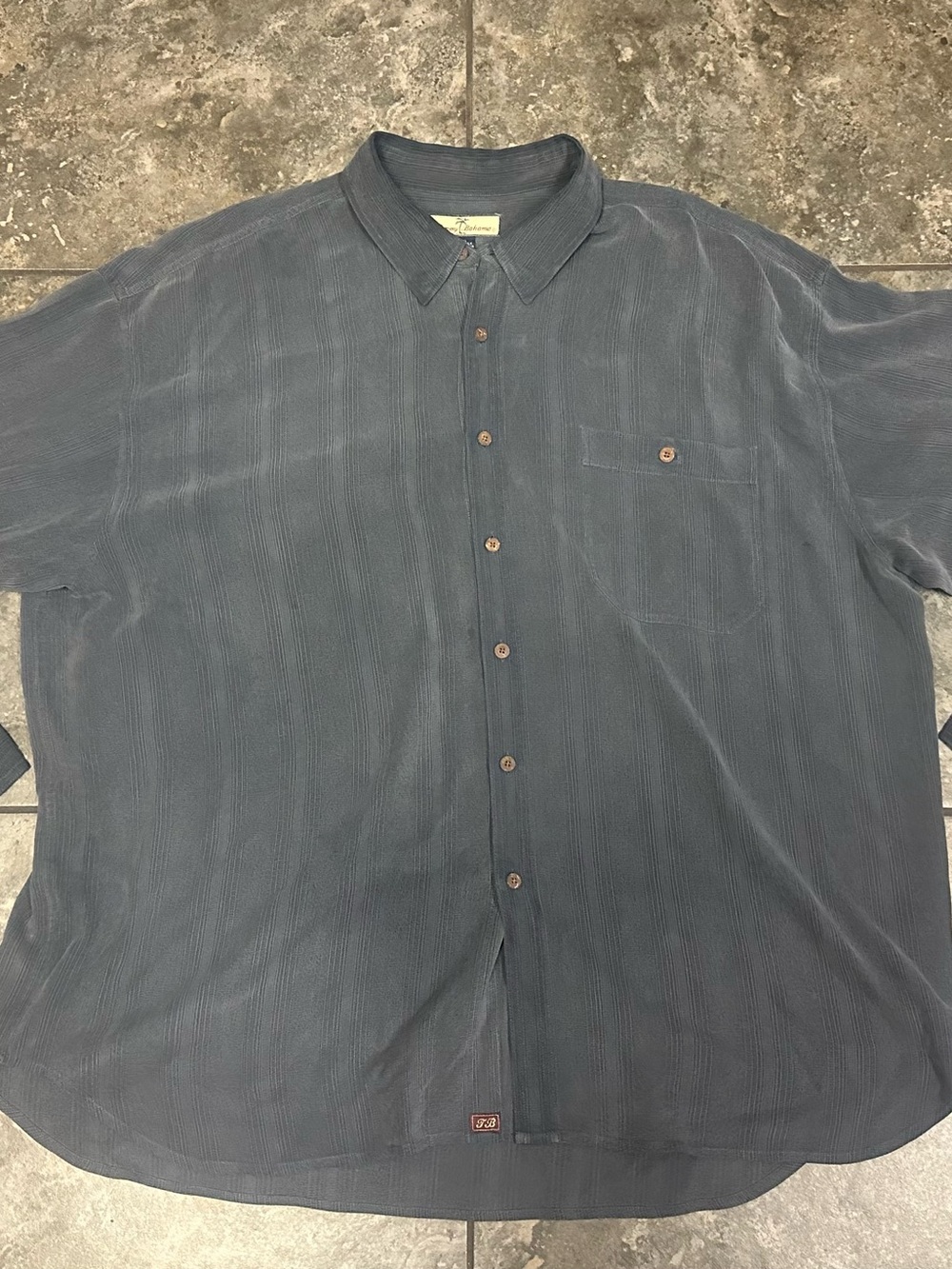 Tommy Bahama VTG Men's Long Sleeve Button-down Shirt Blue 100% Silk Size 2XB